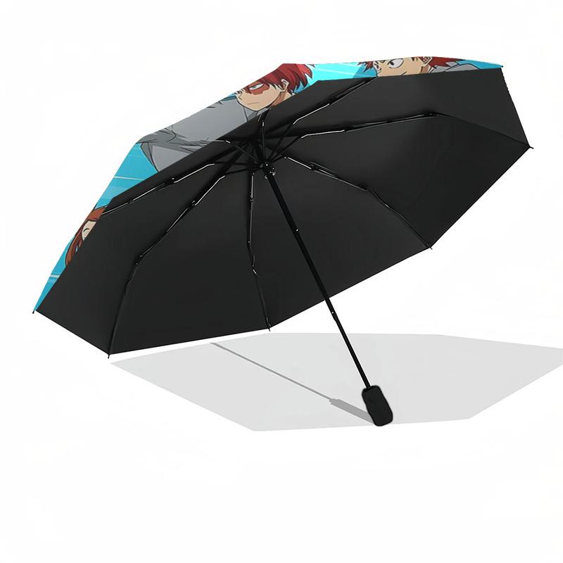1pc Boku no Hero Academia Inspired Automatic Folding Umbrella, Portable 3-Fold Design with Iron Frame, Perfect for Fans, Travelers, Everyday Use, and