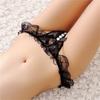 Women Sexy Panties Bowknot Beads Lace Low Waist Pearls Underpants Thongs Briefs