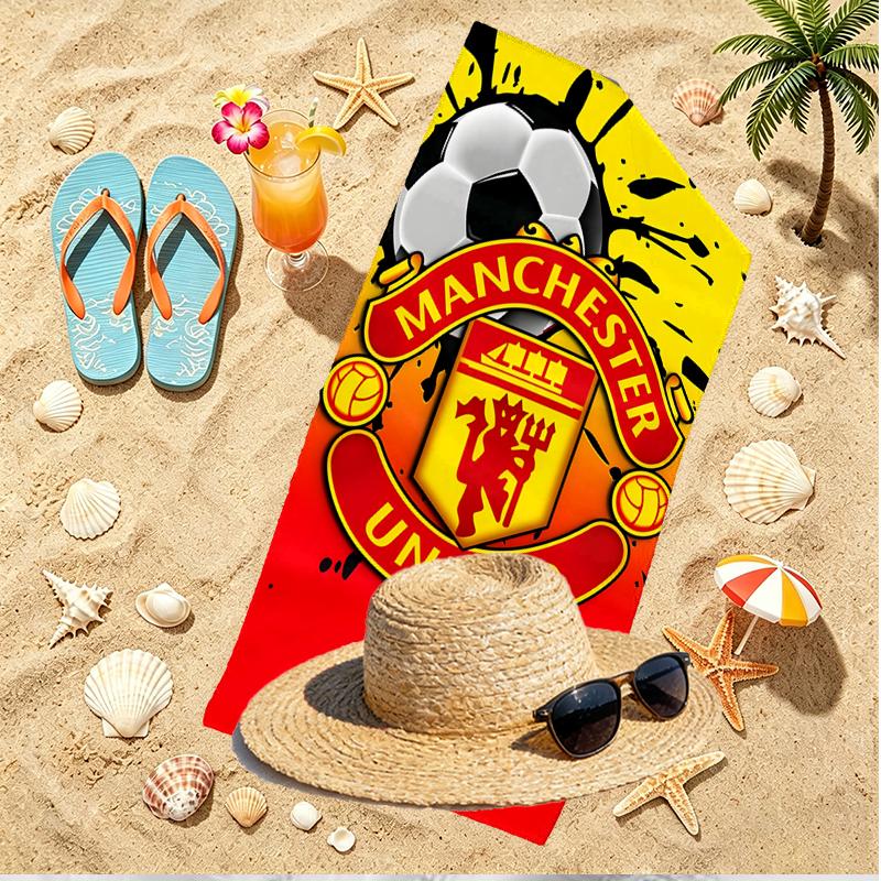 Manchester United F.C Print Beach Towel, Versatile Lightweight Absorbent Beach Towel for Pool Surf Yoga Bathroom, Perfect Birthday Holiday Gift