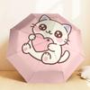 Adorable Kitten Heart Love Print Umbrella - Automatic Opening & Closing, Outdoor Travel Accessory, Lightweight and Durable 160