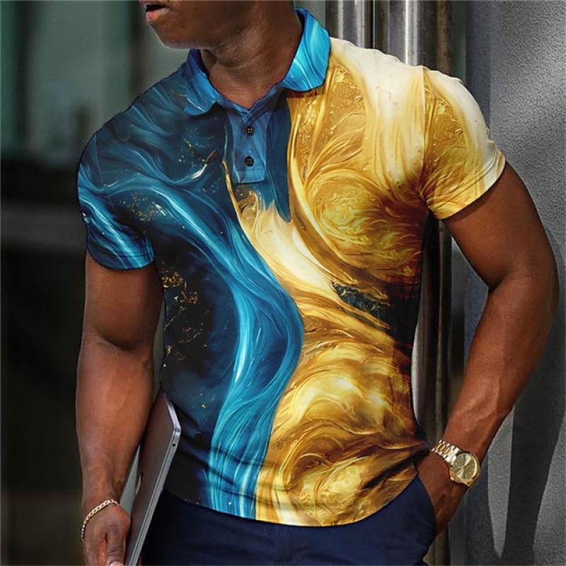 

Luxury Men S Polo T-Shirt 3d Colorful Printed Fashionable Men S Clothing Street Designer Short Sleeve Oversized Shirt And Blouse 6XL