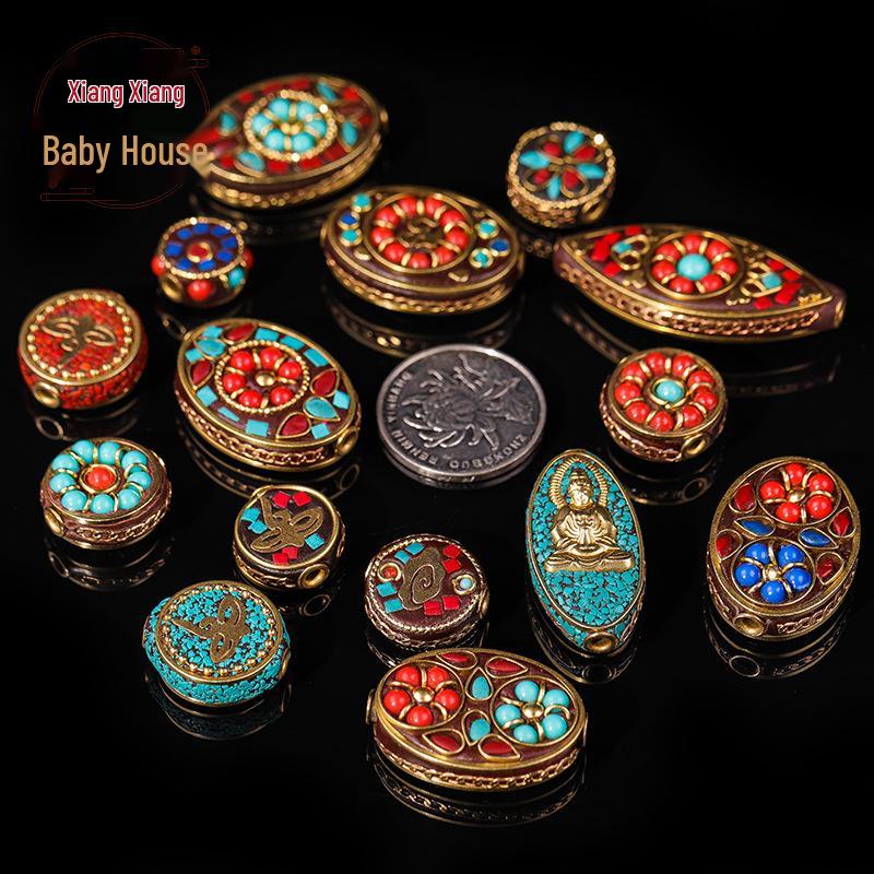 Nepal Handmade Auspicious Cloud Brass Spacer Beads for DIY Jewelry and Ornaments
