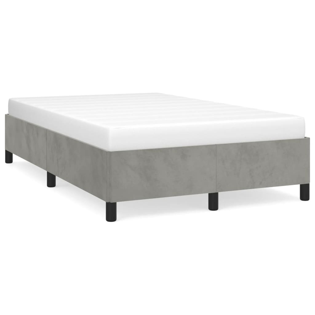 Bed Frame without Mattress Light Grey 120x190 cm Velvet