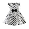 Abito alla moda da bambina con stampa pois - Abito estivo da principessa per bambini con fiocco