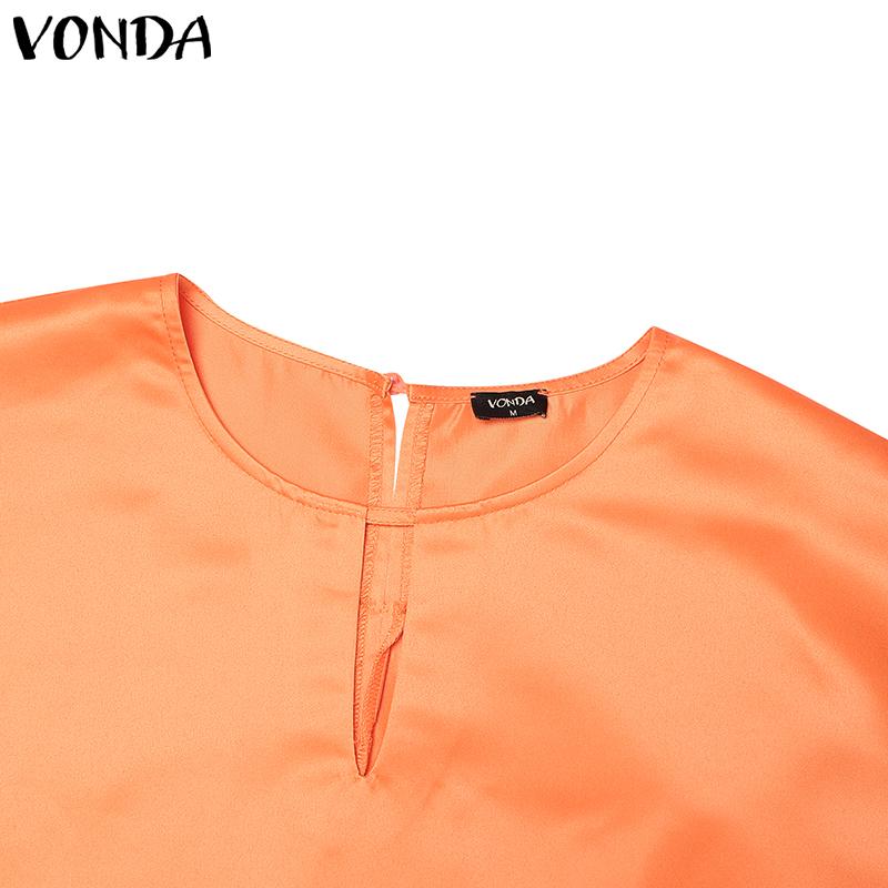 VONDA Oversized Women Round Neck Batwing Half Sleeve Party Long Pleated Dresses