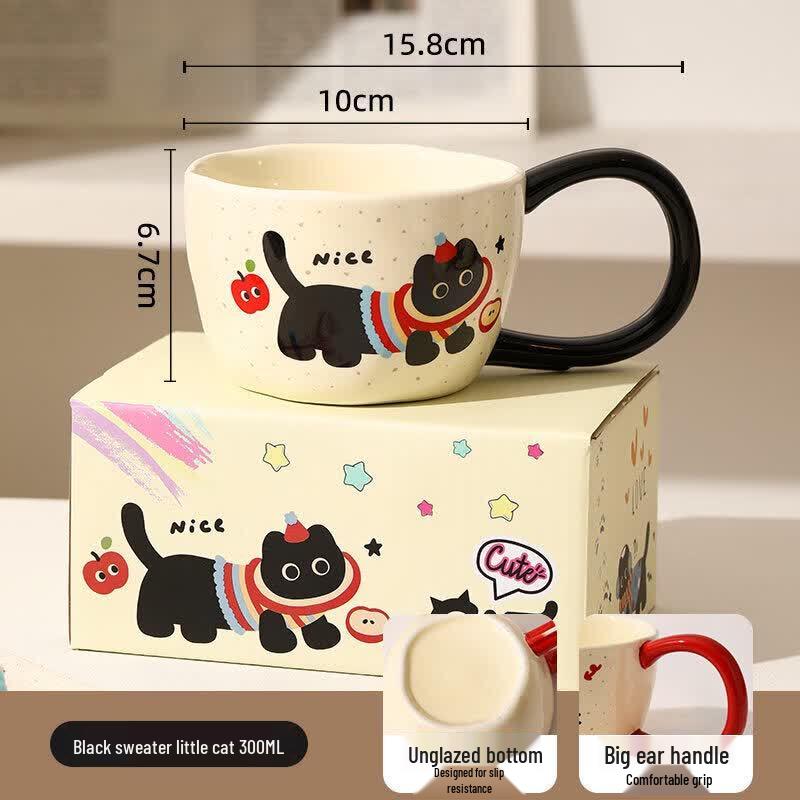 WOSSYO Big Ear Ceramic Coffee Mug