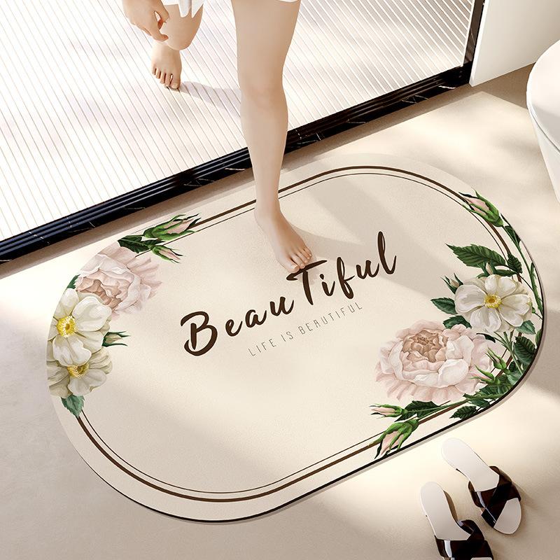 Bathroom Floor Mat, Diatom Mud, Quick-Drying Soft Mat, Toilet, Toilet Non-Slip Mat, Household Door Mat, Foot Mat