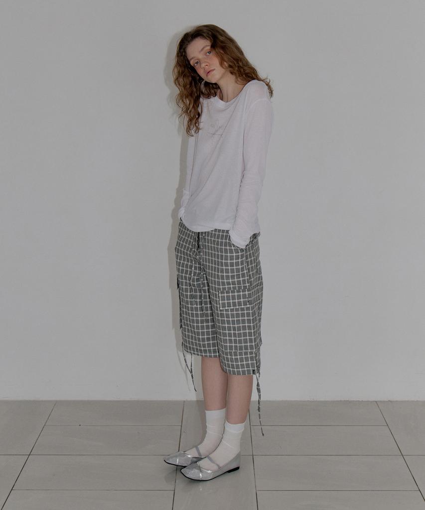 AUTHENTI Low-Rise Check Pants_Black