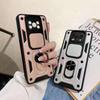 For Xiaomi Poco X3 Pro Car Magnetic Holder Ring Protect Cover For Little X 3 X3Pro NFC Slide Camera Shockproof Armor Case