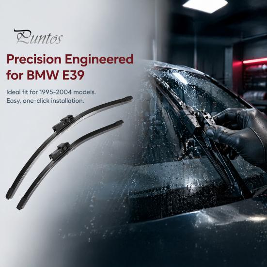 Natural Rubber Wiper Blades 2Pcs/Set Car Windshield for BMW 5 Series 1995-2004 E39 Automotive Replacement Parts 525i 528i 530i 540i M5, 26/22-Inch All