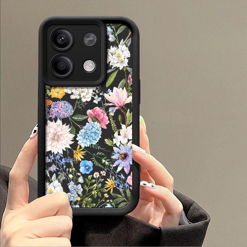 Hülle mit Hortensien-Blumenmuster für Xiaomi Poco X6 X5 13t 11t Pro Redmi Note 13 12 11 10 Pro Stoßfeste Schutzhülle aus weichem Silikon mit weichem Objektiv