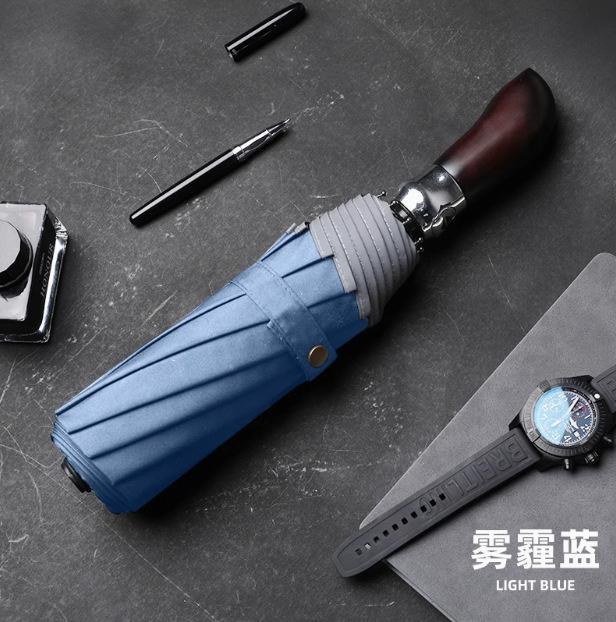 

Премиальный бизнес-автоматический зонт большого размера, двойной прочный ветроустойчивый зонт, простой необработанный ветрозащитный усиленный