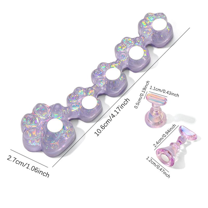 Cat Claw Nail Stand for Press On Nails Aurora Resin Showing Shelves Nail Display Magnetic Holder Manicure Organizer Tools