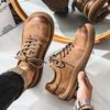 Men's Retro Genuine Leather Casual Shoes, Stylish Lace-Up, Ultra-Durable Outsole, Must-Have for Trendsetters Street & Daily Vibe