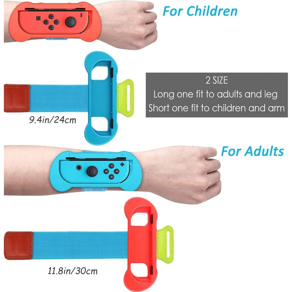 Game Wrist Bands for Nintendo Switch Controller Game Just Dance 2020/2019, Joy-Cons Left and Right  Adjustable Elastic Wrist Bands Cuff Two Size