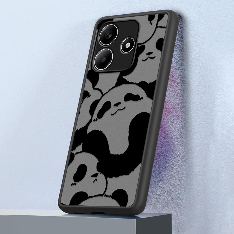Case for Xiaomi Redmi Note 14 14C 12 9S A4 13C 13 Pro Plus 11 10 Funda Back Phone Cover Cute Panda Funny