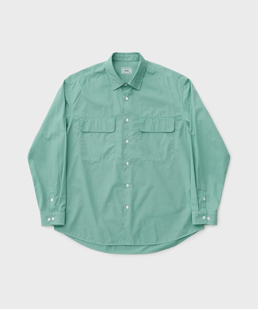 ANOTHER OFFICE Volume Garment Shirt (Jade-Green)
