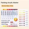 81/72/63/9 Colors Acrylic Paint Marker Pen DIY Painting Drawing for Card Ceramic Stone Mug Glass Fabric Art Supplies Stationery