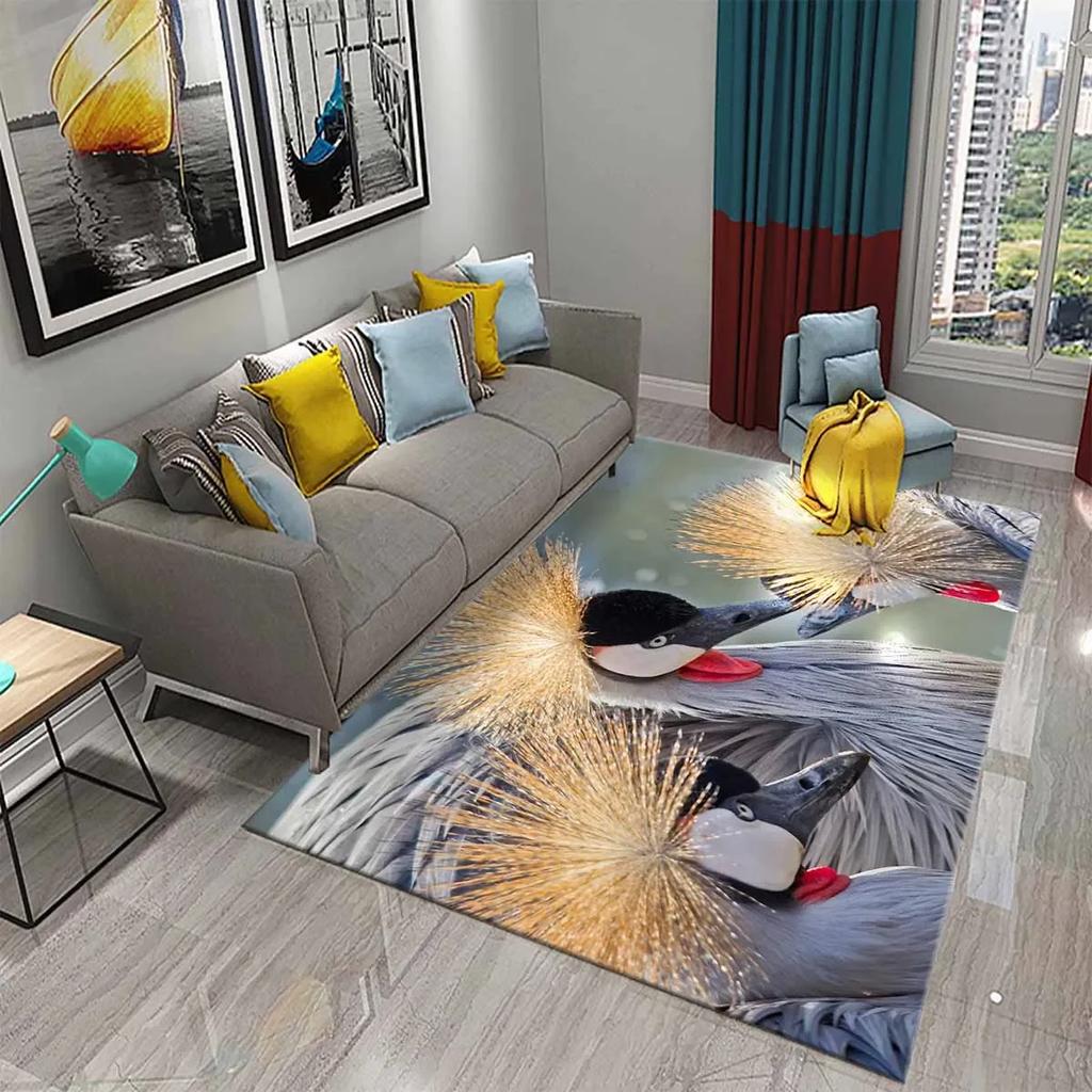 Lovely Red-Crowned Crane Carpet for Kitchen Bathroom Door Entrance Non-Skid Area Rug Living Dining Room Bedroom Decor Floor Rugs