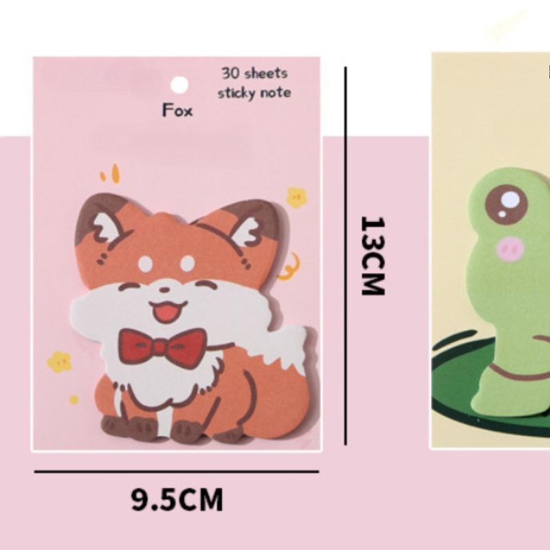 30 Sheets Cute Animal Sticky Notes Unusual Sticky Notes Cartoon N Times Message Sticky Memo Pad Stationary Office Accessories