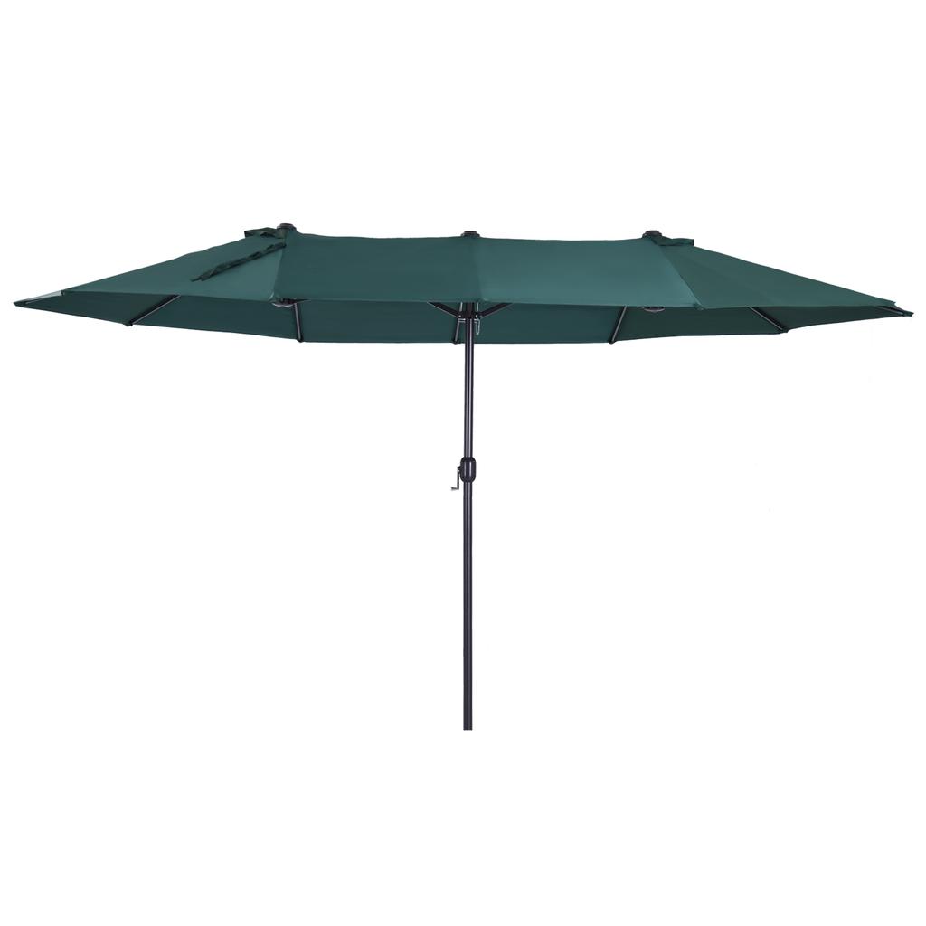 4.6m Double Garden Parasol Green