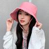 Summer Fisherman Cap for Women Korean Pink Large-Brimmed Bucket Hat Outdoor Beach Travel Sunshade Panama Hats