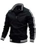Men's 2026 Two-Stripes Stand Collar Zipper Baseball Jacket