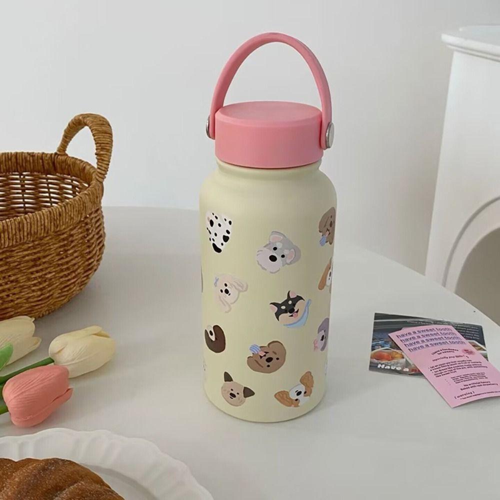 900ml Insulated Water Bottle With Straw Thermal Cup Portable Insulation Cup  Outdoor Activities