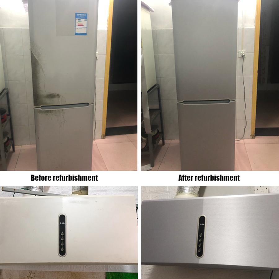 Thicken Brushed Metal Wallpaper Self-Adhesive Home Appliance Fridge Decorative Film Old Furniture Waterproof Renovation Stickers