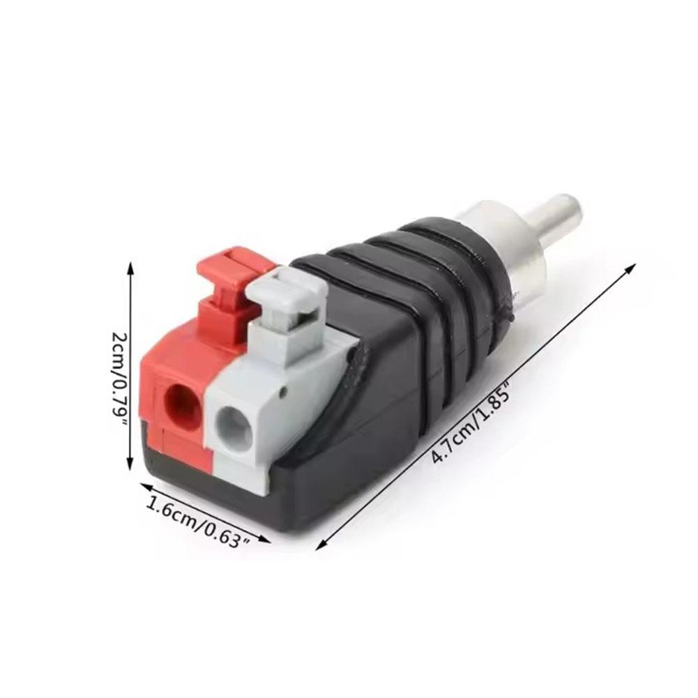 1/2PCS RCA Plug Male Female Connectors RCA Lotus Head Welding-free Audio Speaker Press Type Terminal AV Plug Socket Cable Adapte
