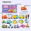 Magnetic Stickers Puzzle, Letters, Numbers, Fruits, Dinosaurs, Animals, Transportation Early Education Puzzle Toys For Kids