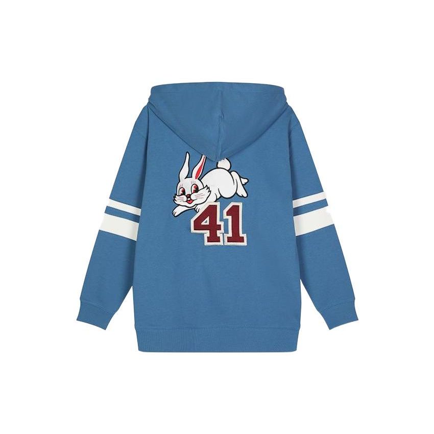 Coach X White Rabbit Striped Cartoon Print Zipper Hoodie Unisex Hoodies Mixed-Blue CG263-BL