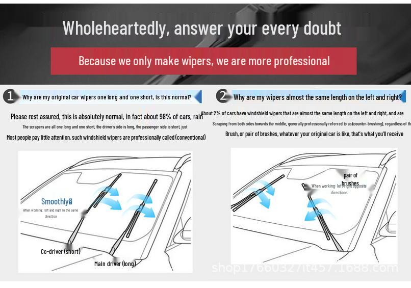 Frameless Wiper Blades for AITO M5, M7, M9 (22-24 Models) - Pack of 2