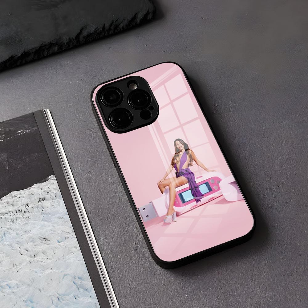 E-Emilia M-Mernes Singer Phone Case For IPhone 17 Air 16 E Pro Max 15 14 13 Mini 12 Pro 11 Max Plus Black Glass Cover