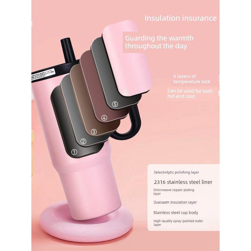 Large-Capacity Thermos Cup for Women, Good-Looking Ice Cup, Portable Car Coffee Cup, Outdoor Sports Water Bottle, Tea Cup