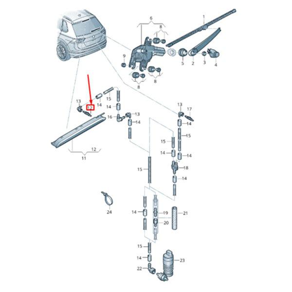 5TA95593: Compatible with Volkswagen Atlas Tiguan Windshield Washer Nozzle