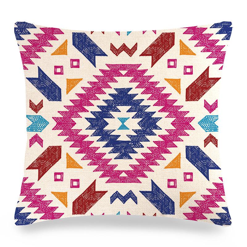 Seamless Geometric Abstract Pattern Digital Printing Short Plush Pillow Covers for Car Sofa Office Cushion Cover Home Goods