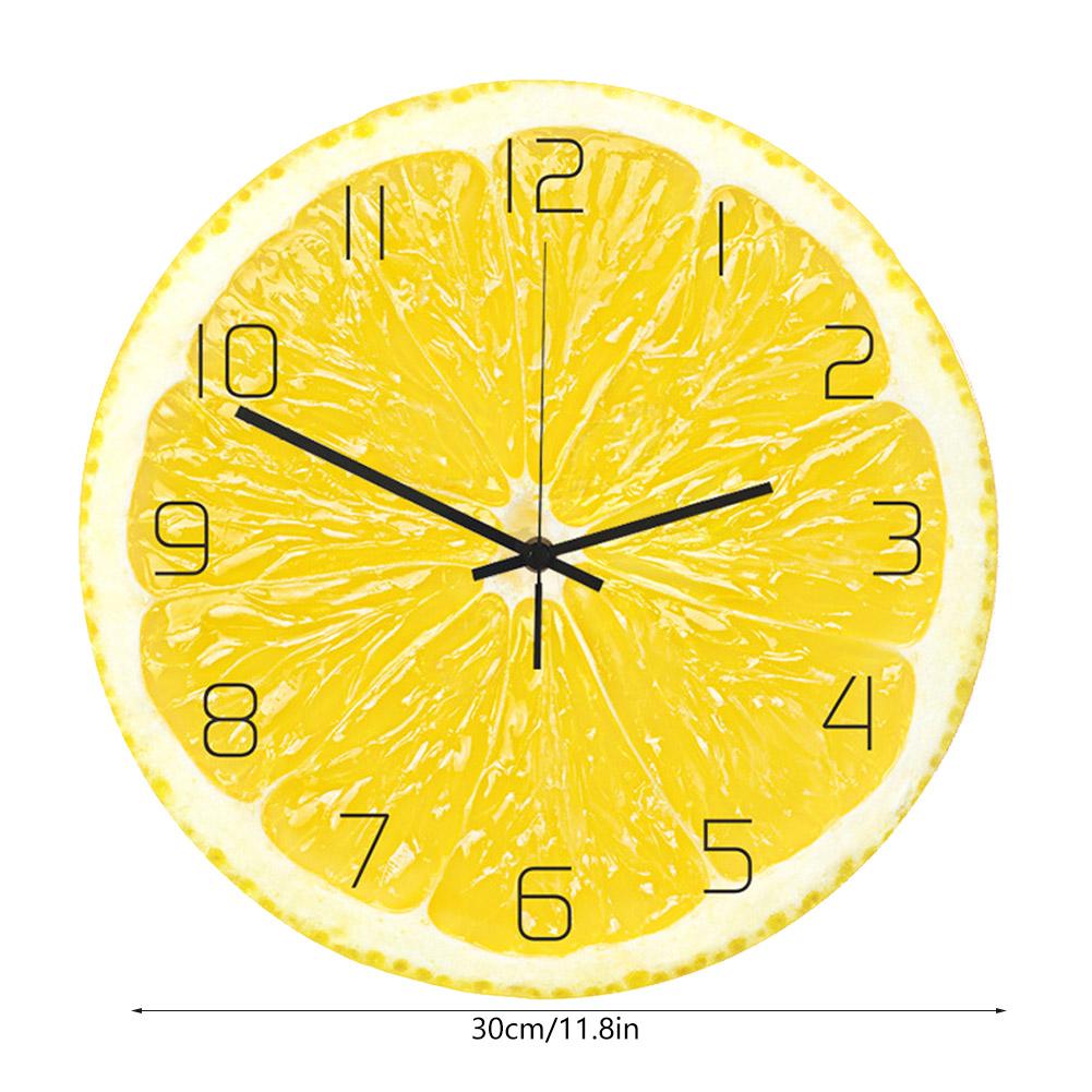Unikalny modny wzór owoców cytryny Akrylowe Home Office Wiszące dekoracje ścienne z zegarem