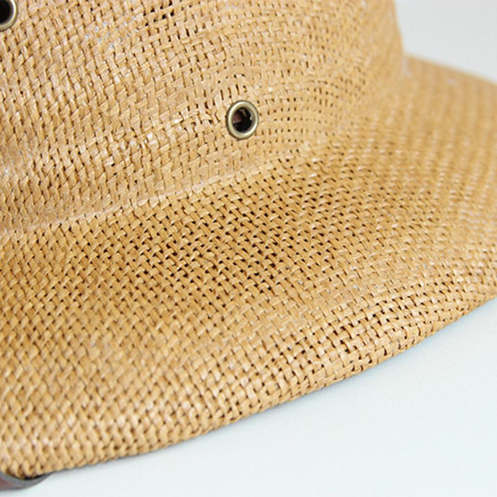Handmade Straw Hat Sun Protective Bucket Hat with Ventilation Hole Beach Vacation Fisherman Hat Photography Headpiece