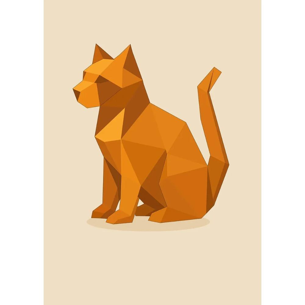 Abstract Geometric Stereoscopic Cute Animal Posters Jaguar Penguin Bear Prints Canvas Painting Wall Art Picture Home Room Decor