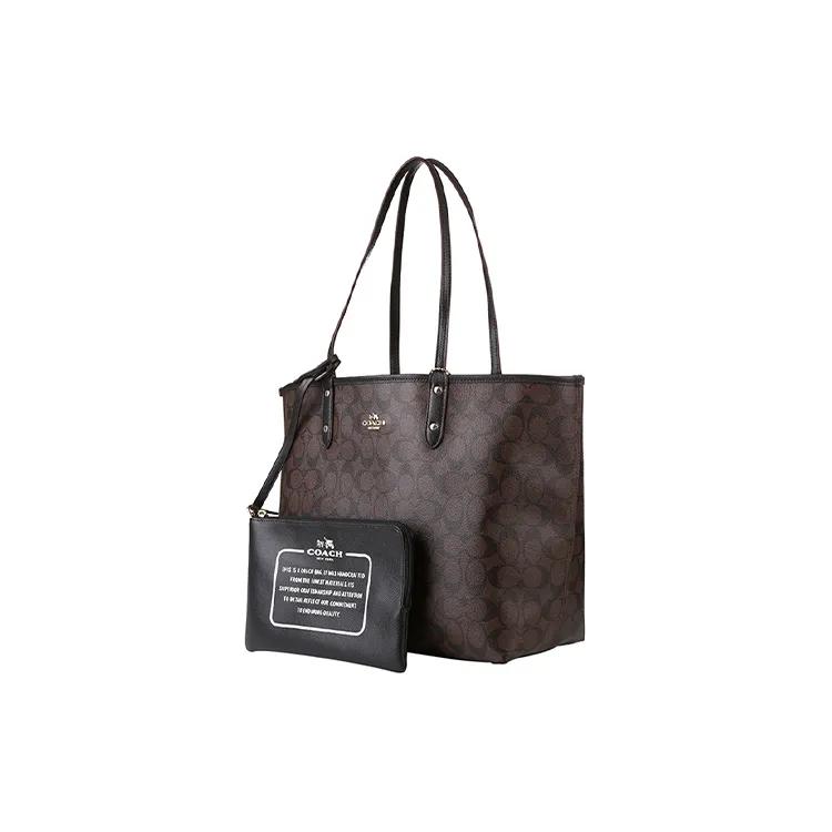 Coach PVC Combo Bag , Tote Bag , Shopping Bag , Shoulder Bag Large Women's Black Brown Monogram (Unisex) Shoulder Bags 36658 IMAA8