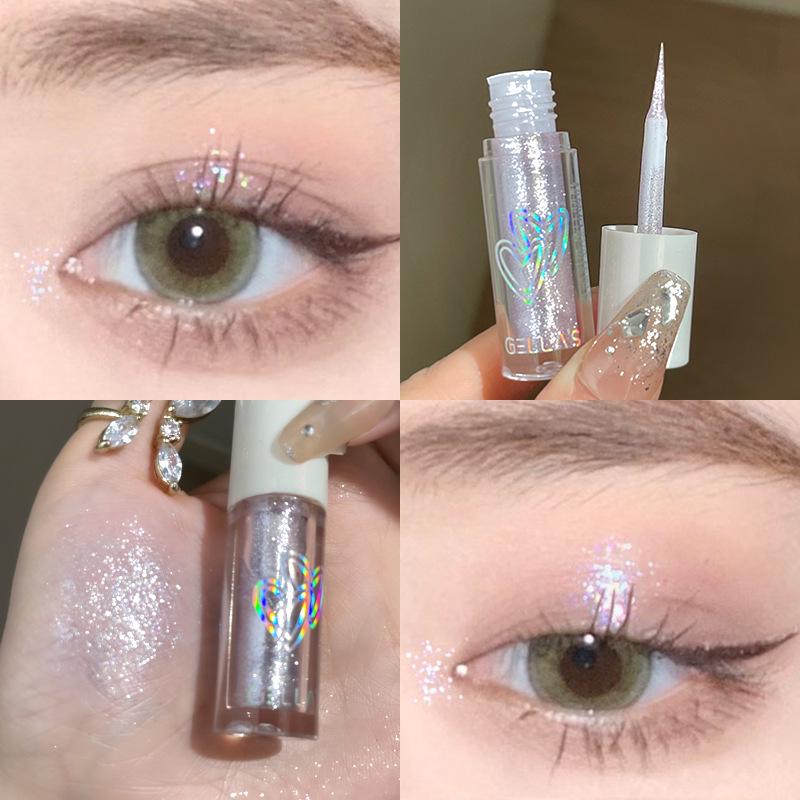 Gellas Liquid Shimmer Eyeshadow: Teardrop Under-eye Highlight with Fine Glitter