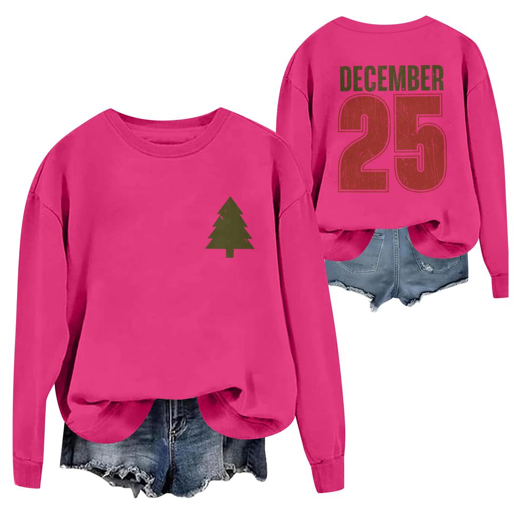 Weihnachts-T-Shirts und Sweatshirts, Damen-Sweatshirts, Langärmelige Pullover-Sweatshirts, Damen-Langarmtops