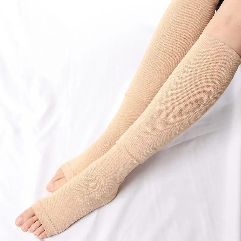Cool Material Compression Stockings Open Toe Graduated Pressure Stockings  Swollen Legs Prevention