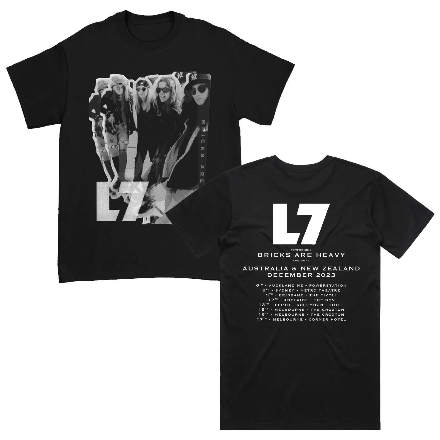 

American Hip Hop Unisexs Tshirt L7 Band Heavy Cotton Black Print Overszied Short Sleeves Unisex Women Unisex Tee Unisexs Clothing M