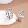 Square Cut Zircon Hoop Earrings Elegant Simple Huggie Earrings for Women Daily Wear Jewelry