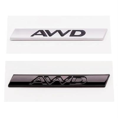 1Pc 3D ABS Silver Black AWD Logo Emblem Car Rear Trunk Badge Decal For XE XJL F-PACE AWD Sticker Auto Styling Accessories