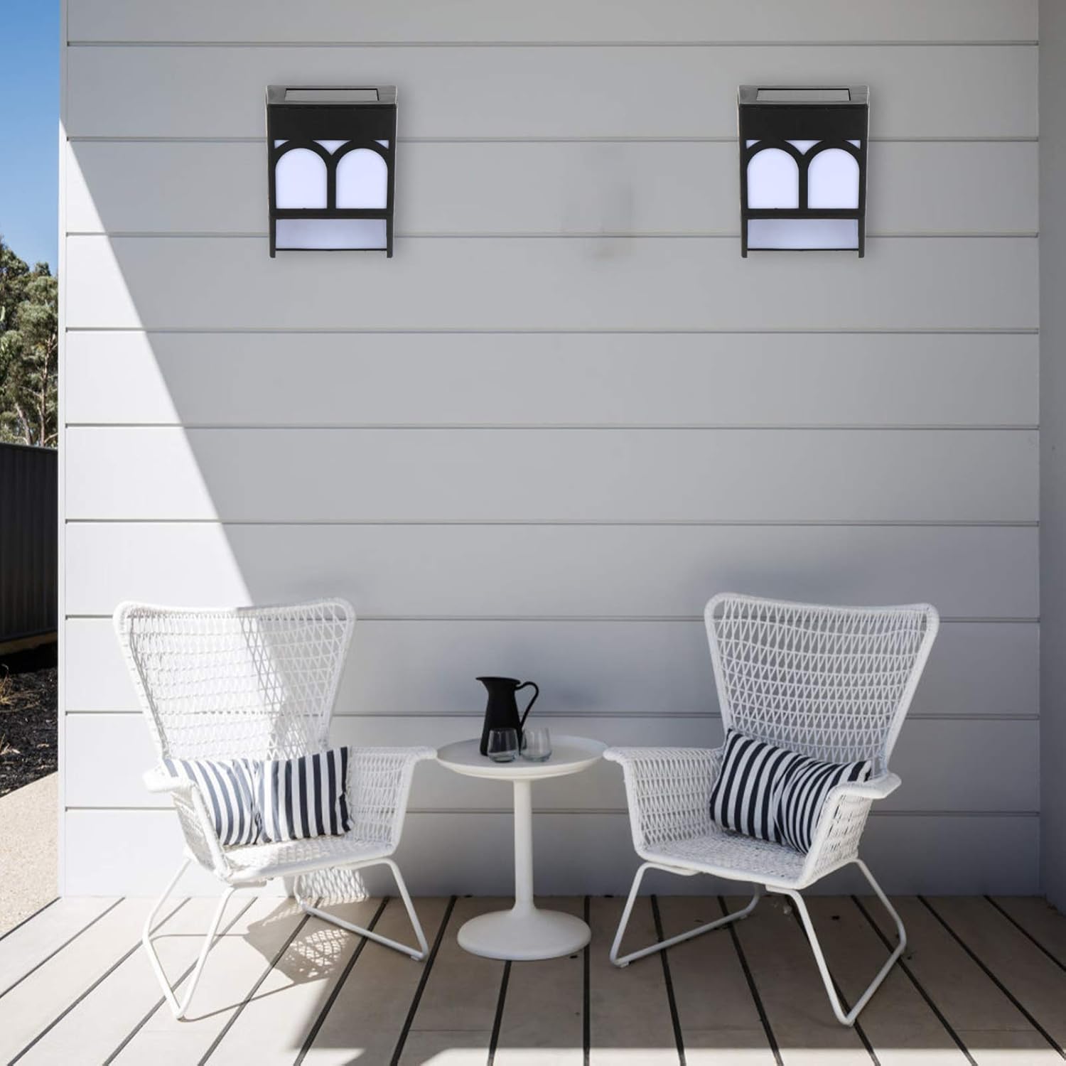 Uonlytech 4pcs Solar Wall Light Solar Powered Light Outdoor Led Lights Wall-Mounted Lamp Solar Lamp for Outdoor Landscape Lights Waterproof Solar