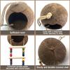 Hanging Coconut Bird House with Ladder,Natural Coconut Fiber Shell Bird Nest for Parrot Parakeet Lovebird Finch Canary,Coconut Hide Bird Swing Toys