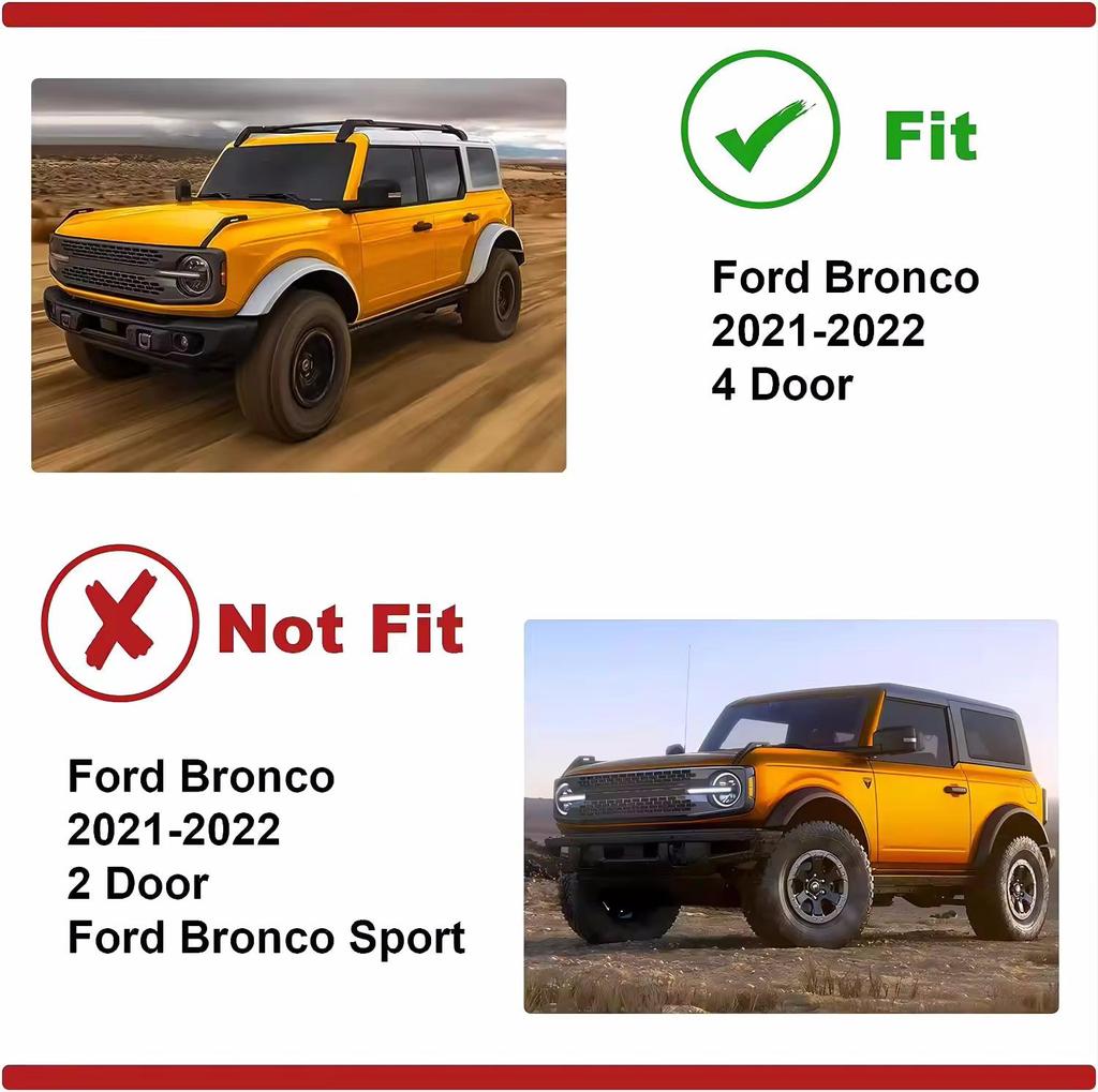 2021+ 4-Door Bronco Retractable Canvas Leather Trunk Sunshade Cover